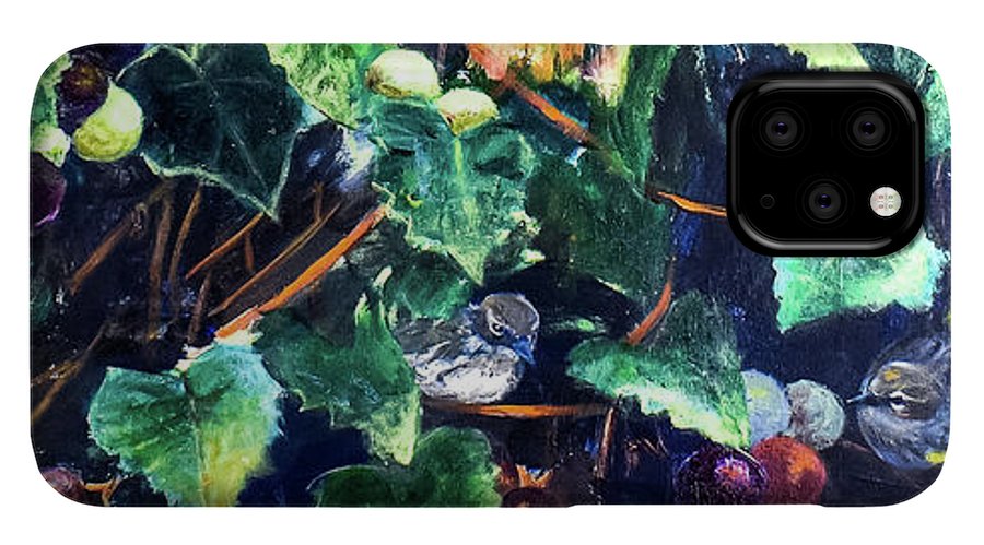 Yellow-rumped Warbler Within Muscadines - Phone Case