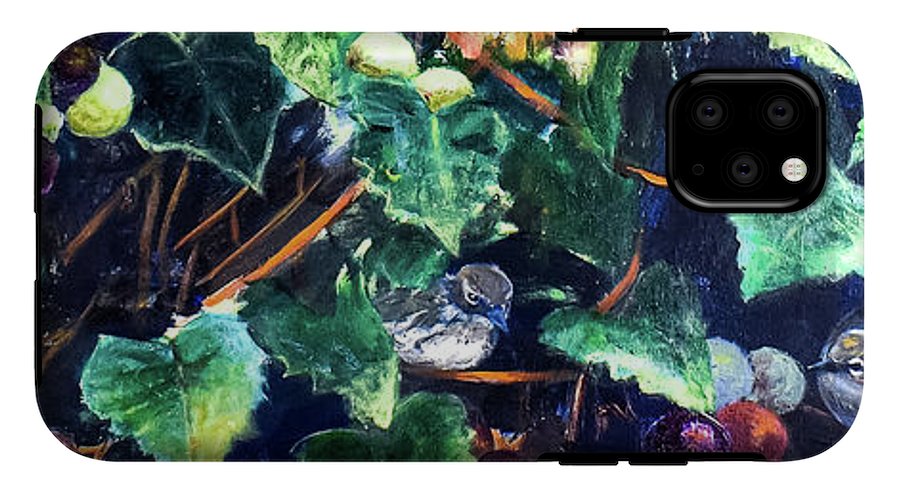 Yellow-rumped Warbler Within Muscadines - Phone Case